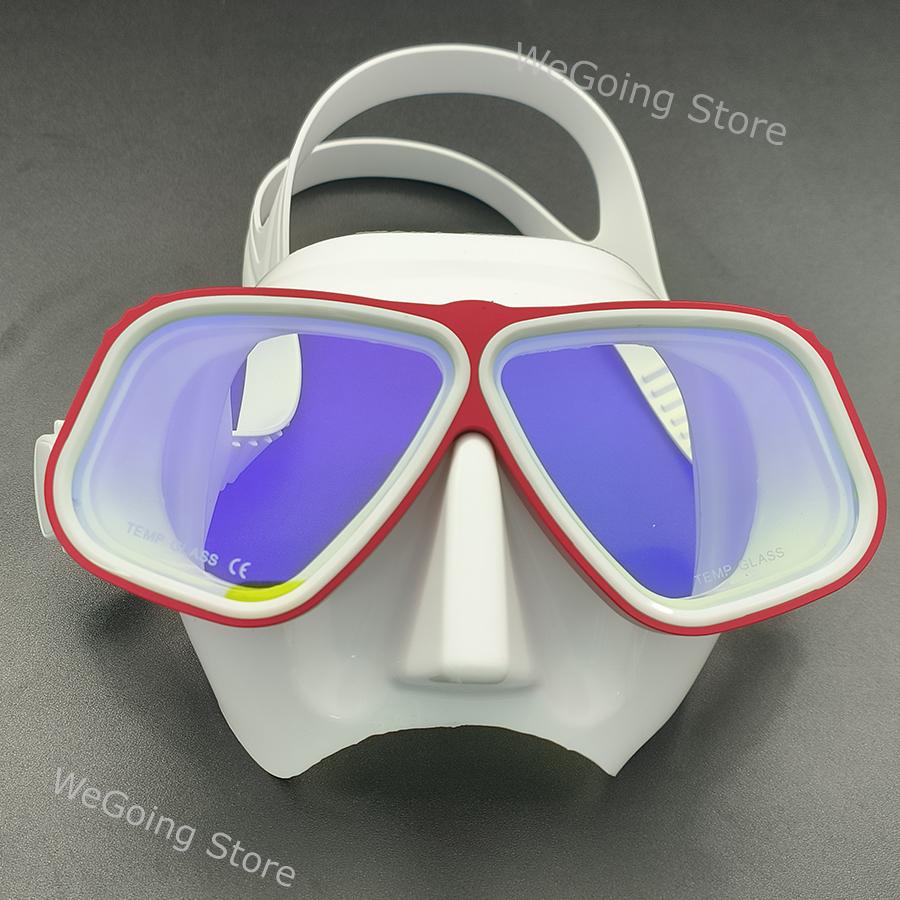New Mirrored Lens Aluminium Freediving Mask Alloy Scuba Goggles with Tincted Tempered Glass Pack In Black Zipper Box