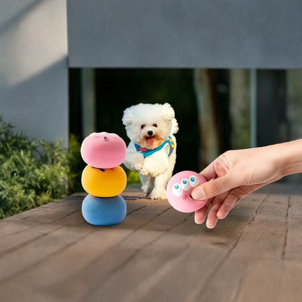 Haustier Hund Latex Quietschespielzeug Cartoon Große Augen Zahnpflege Kauspielzeug