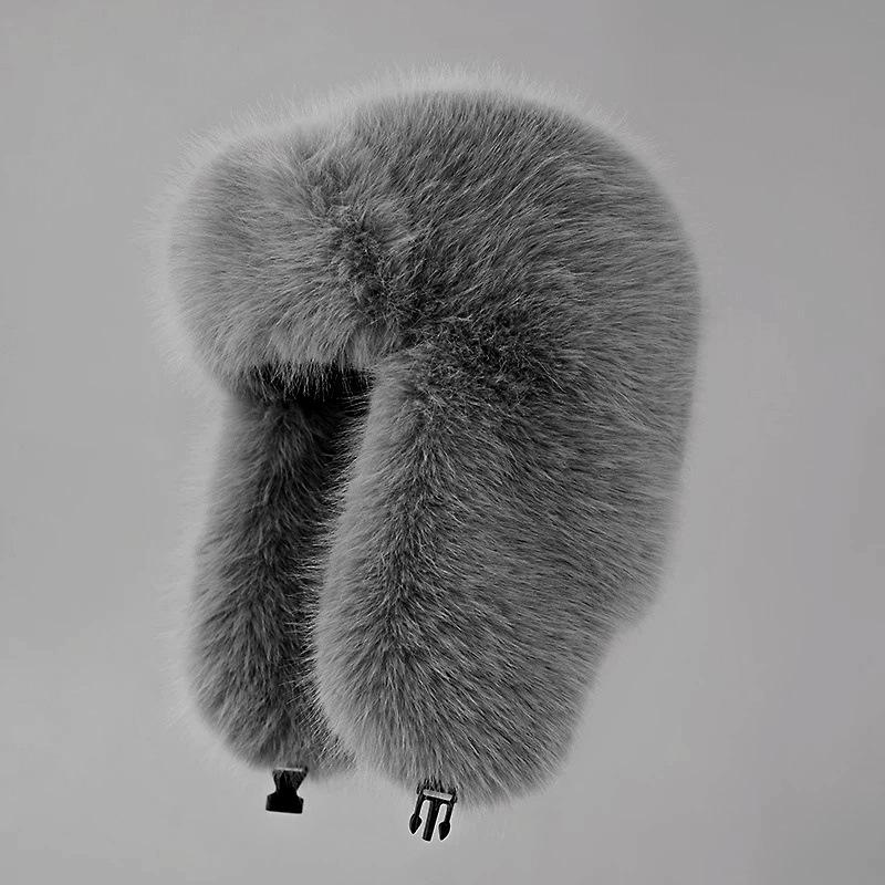 Custom Faux Fur Lei Feng Winter Hat with Earflaps - Thick, Warm, Outdoor Adult Hat with Color Options.