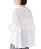 American Holik Casual Back Frill Band Collar Shirt for Women, Off-White