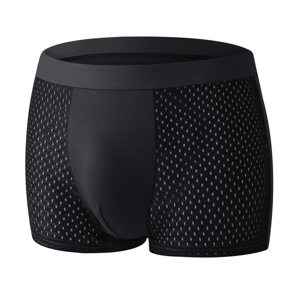 Pánské prodyšné síťované slipy z ledového hedvábí s vysokou elasticitou