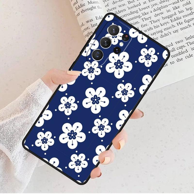 Japanese Style Floral Texture Phone Case For Samsung Galaxy S25 S23 S30 S8 S21 S20 FE S24 S22 Note 10 20 Plus lite Ultra Galaxy Note10
