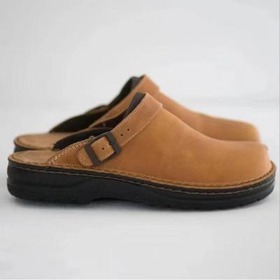Neue Herren Damen Hausschuhe Sommer PU Leder Schuhe Vintage Weiche Sohle Slipper Sandalen Strandhausschuhe Herren Freizeitschuhe Größe 38- 48