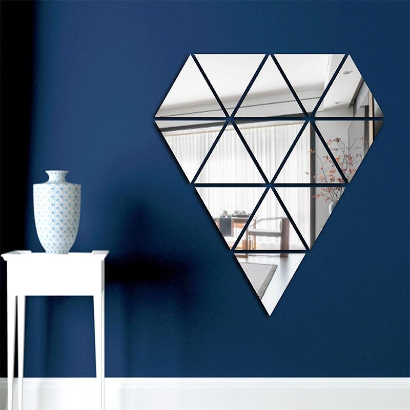 Acrylic Triangle Mirror Wall Stickers DIY 3D Self-adhesive Living Room Restaurant Aisle Floor Personalized Wall Decoration