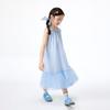 Girls' Lace Round Neck Sleeveless Mesh Dress