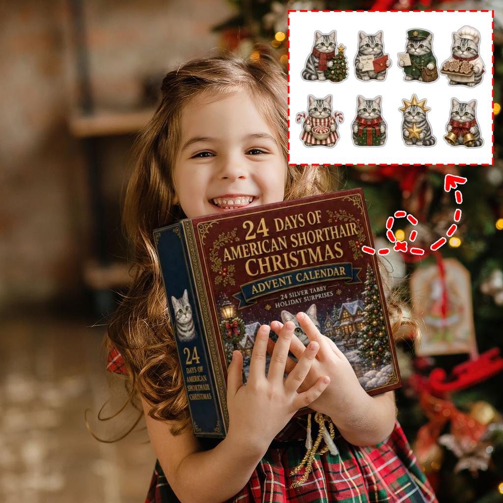Short Hair Christmas Countdown Advent Calendar with 2D Acrylic for Lovers