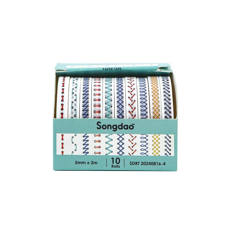 10 Role Slim Basic Bandă Washi Consumabile Scrapbooking Set Bandă Washi Curcubeu Bandă Adezivă Decorativă Jurnal Jurnal Benzi Washi