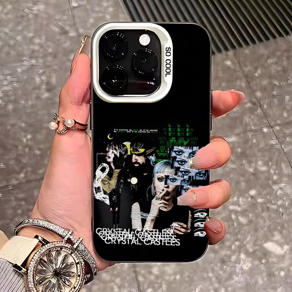Band C-Crystal Castles Phone Case For IPhone 17 Pro Max 16 Pro Max 15 14 13 11 12 Mini Xs X Xr 7 8 Plus Se Color Silver Cover