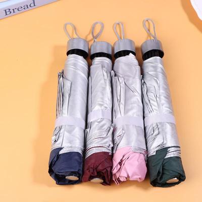8 Bone Silver Glue Manual Folding Umbrella With Thick And Durable Keel Rain Sun Umbrellas Windproof Multi-Color Travel Umbrella