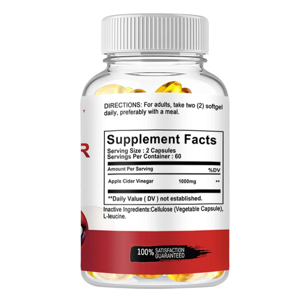 120 Capsules Apple Cider Vinegar Capsules With The Mother 450mg Fast Weight Loss