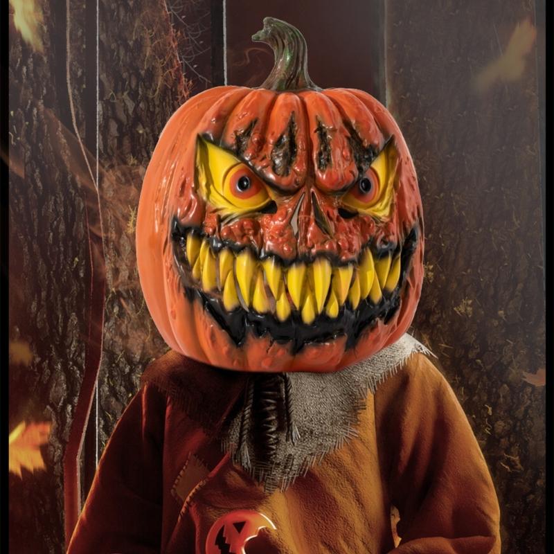 Maschera di Zucca Integrale Copricapo di Zucca di Halloween Maschera di Zucca Traspirante Integrale per Donne Uomini Cosplay di Halloween