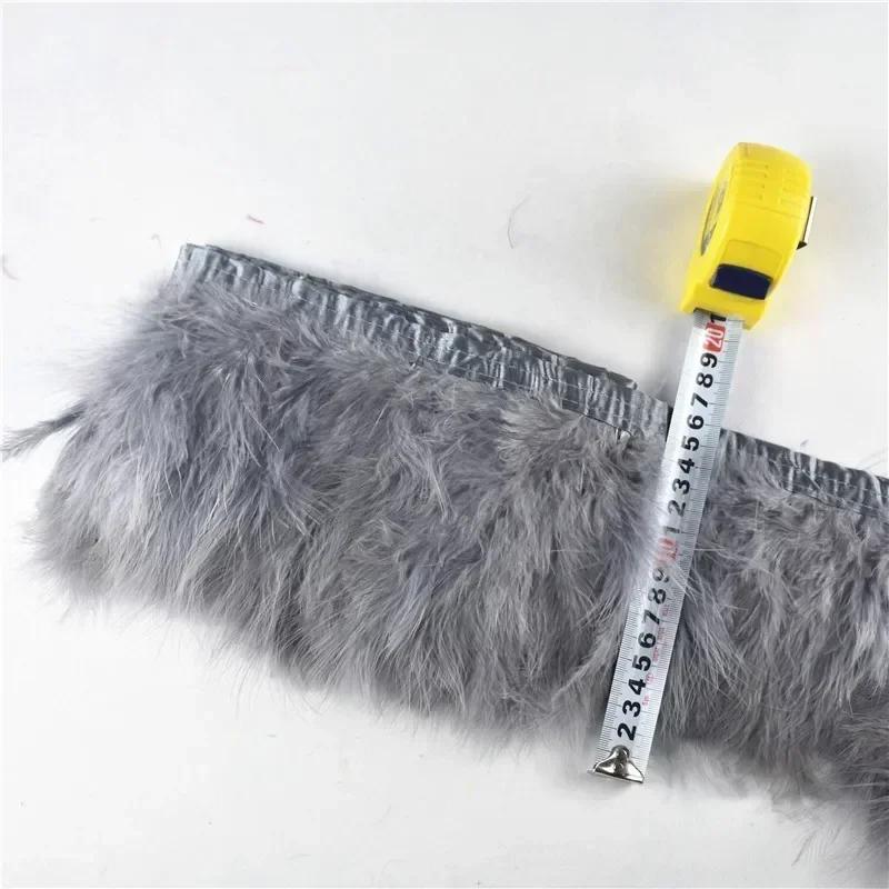2Yards/lot Natural Fluffy Marabou Feather Trims Fringe 6-8inch Turkey Feathers for Crafts Ribbon Boa Clothing Wedding Decoration