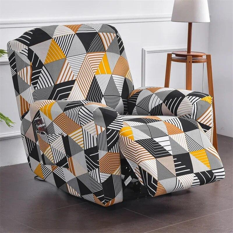 Geometric Recliner Sofa Cover Stretch Spandex Armchair Slipcovers Relax Lazy Boy Chair Covers Furniture Protector Funda Sillon