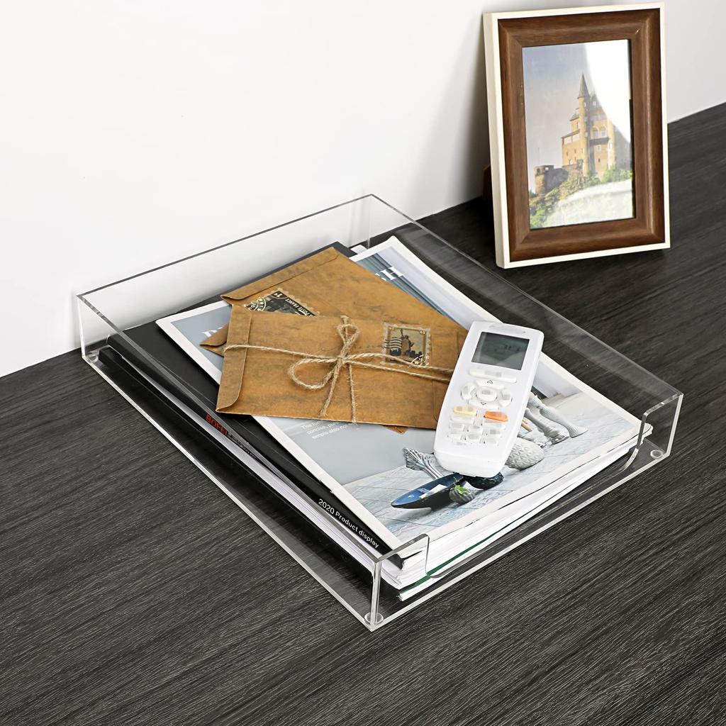 Sumnacon File Tray, Document Tray, Desk Tray, Letter Organizer, Clear Acrylic, Set of 1
