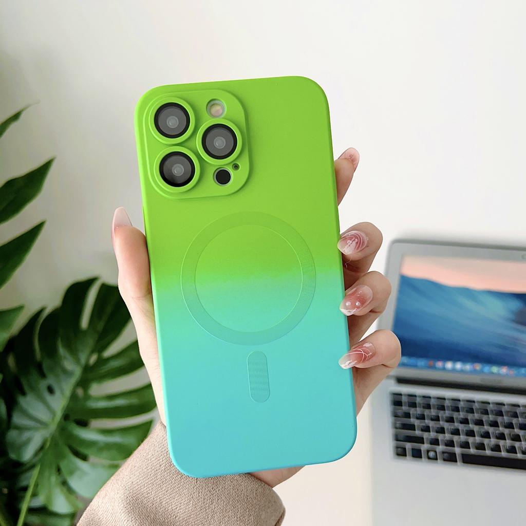 Luxury Magsafe Wireless Charge Gradient Pattern Phone Case For iPhone 15 14 13 12 11 Pro Max Plus Soft Magnetic Silicone Cover