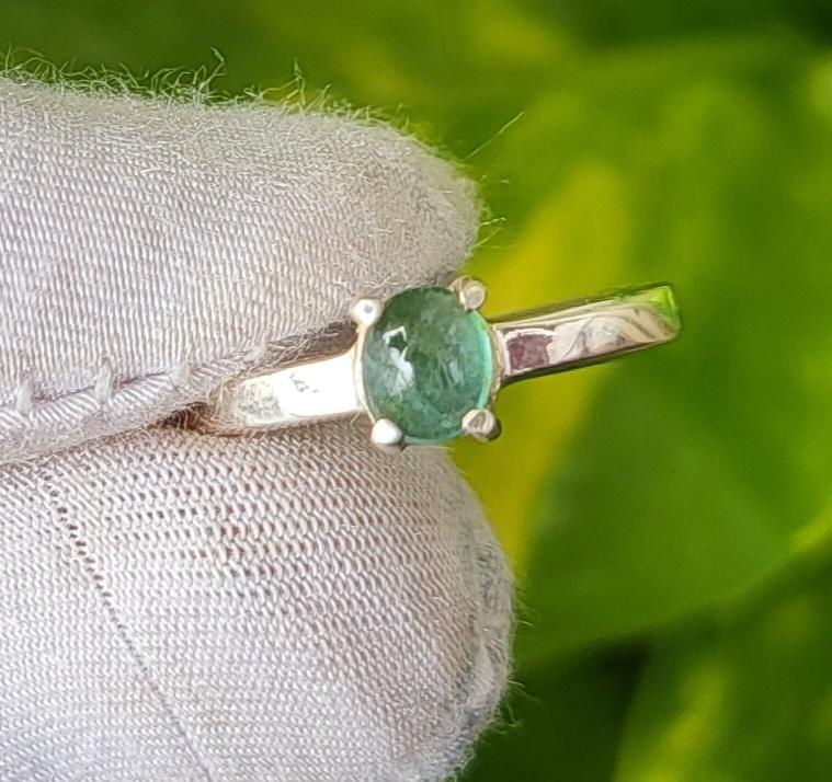 Natural  Paraiba Tourmaline Gemstone 925 Sterling Silver Rare Ring Sz 5.5 US A26