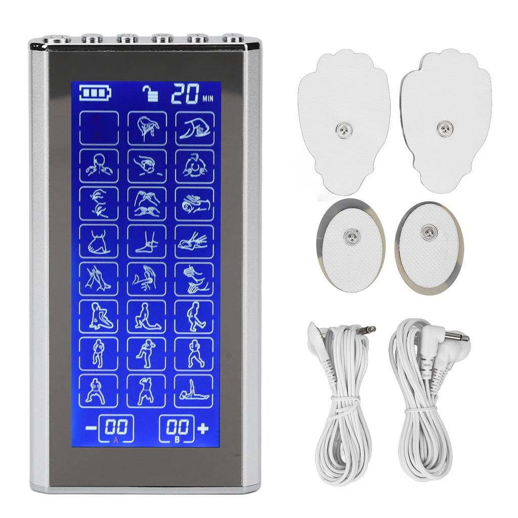 Digital Muscle Stimulator 24 Massage Modes Rechargeable Pulse 4 Pad Relaxer Machine