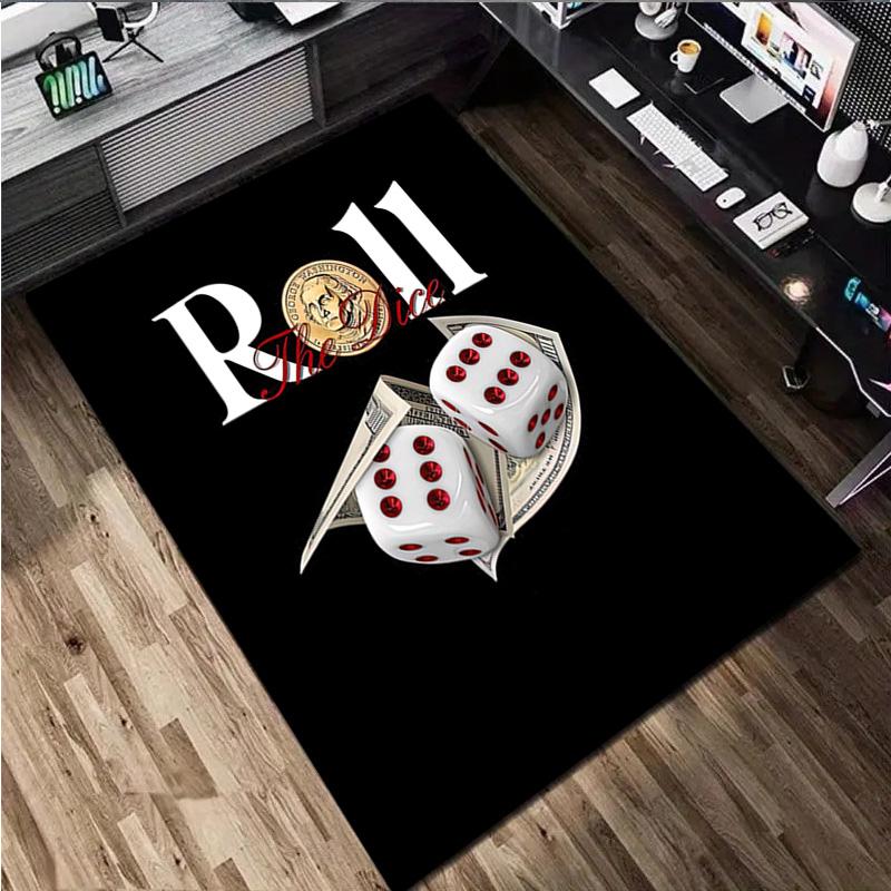 1Pc Dices Print Rug - Home Decoration Carpet For Living Room Bedroom Flooring Computer Chair Area Rug