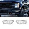 Front Bumper Fog Lights Honeycomb Cover Trim Decor For Ford F-150 + Chrome