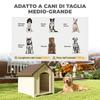 Raised Dog Kennel with Sloped Roof and Air Vents, PP, 88x78x89 cm, Beige and Dark Brown