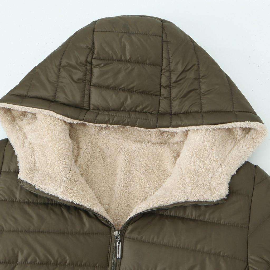 Women's Fashion Casual Coat Cotton Jacket Short Padded Loose Hooded Cotton Jacket