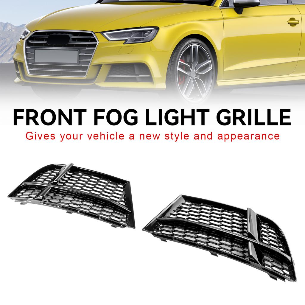 Front Fog Light Cover Bezel Grille Grill 8V3807681AE 8V3807682Q Fit A3 8V S-LINE 2017-2019