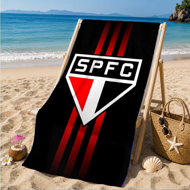Pau-lo Fc Emblem Printed Microfiber Beach Towel, Soft And Absorbent, Quick-Dry, Ideal for Summer Travel, Beach Essential, Swimming Pool