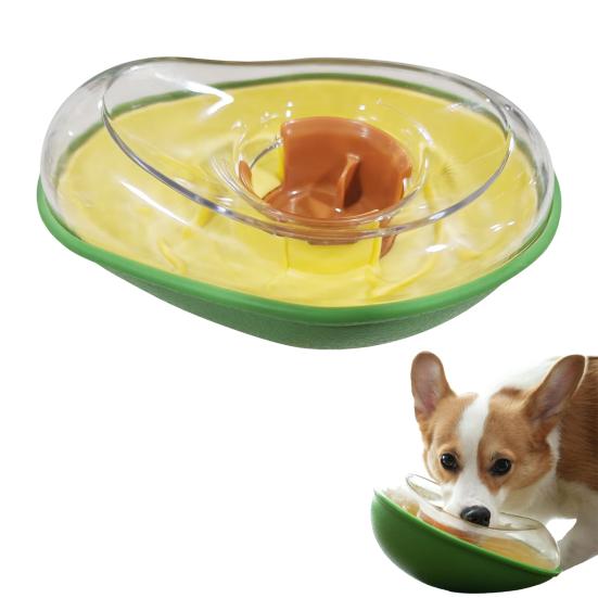 Interactive Dog Treat Dispensing Toy Avocado Shaped Puzzle Slow Feeder Puppy Enrichment Training Toy for Small Medium Large Dogs