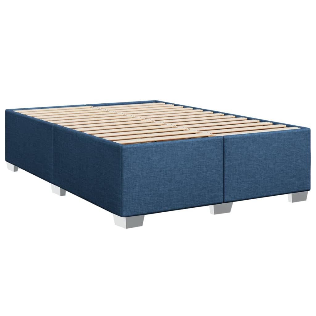 Bed Frame without Mattress Blue 140 x 190 cm Fabric