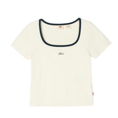 Levis Slim Casual Versatile Fashion Breathable Fitted Short Sleeve T-Shirt Women T-Shirts 0019T-0005
