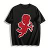 Glitter Cupid Print Casual Tee Romantic Valentine's Day Vibe Top Pure Cotton T-shirt