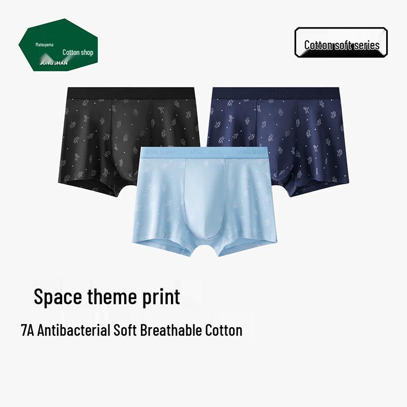 Men s Antibacterial Cotton Printed Boxer Briefs M