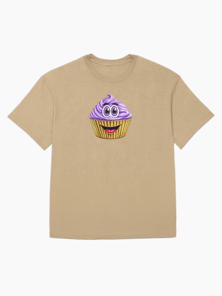 Cupcake & Friends Purple Cupcake Cartoon Oversized Unisex T-Shirt