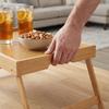 Portable Multifunctional Bamboo Serving Tray with Folding Legs Breakfast in Bed Tray for Sofa Serving Eating Working Reading