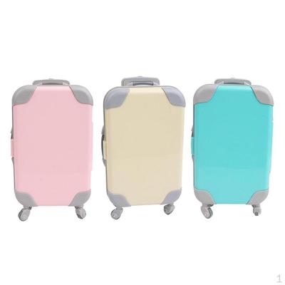 3 Plastic Doll Suitcase 3D Trunk Fit for 43cm Accessories
