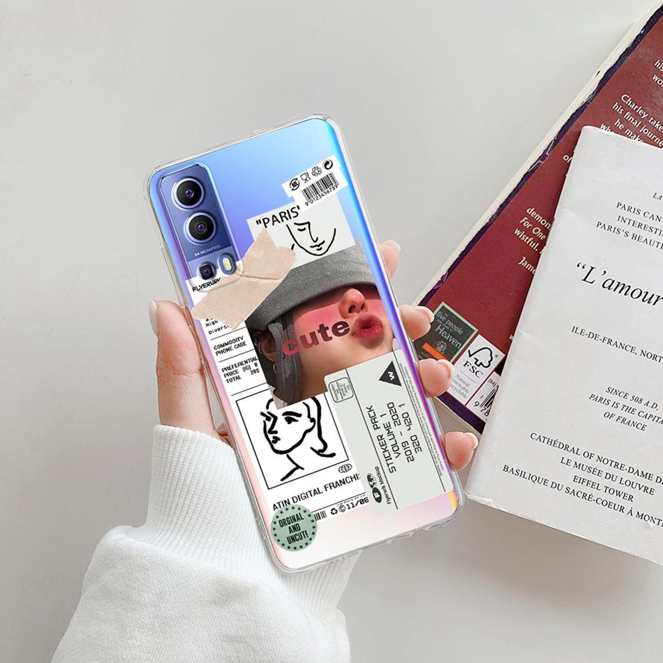 For Vivo Y72 5G Case V2041 Silicone Soft Transparent TPU Phone Cover For Vivo Y52 vivoY72 Y 72 52 5G Case Funda Protective Coque