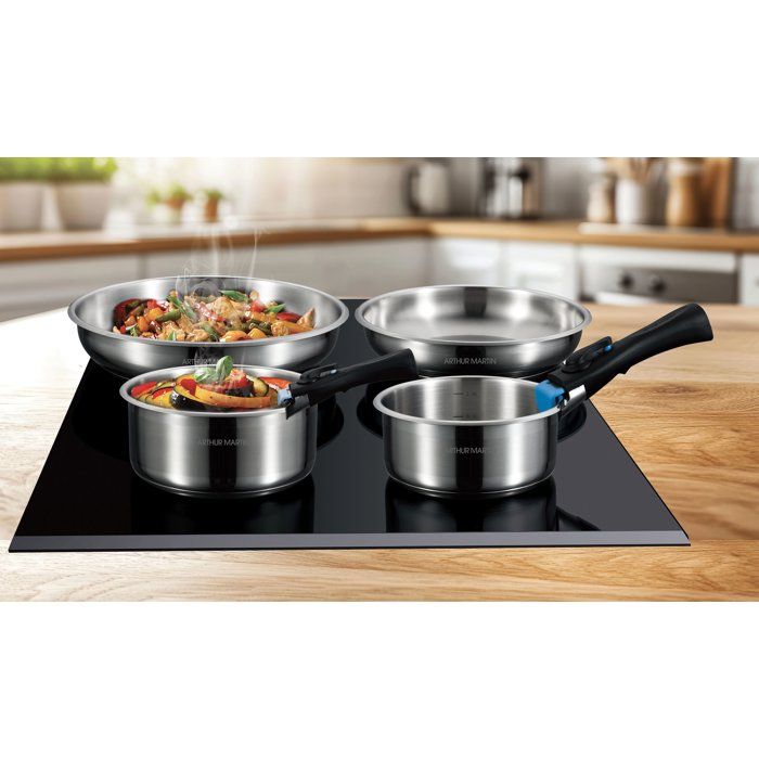 Batterie de cuisine - induction - ARTHUR MARTIN - AM2189 - acier inoxydable 18/10 - 5 pieces - poignée amovible