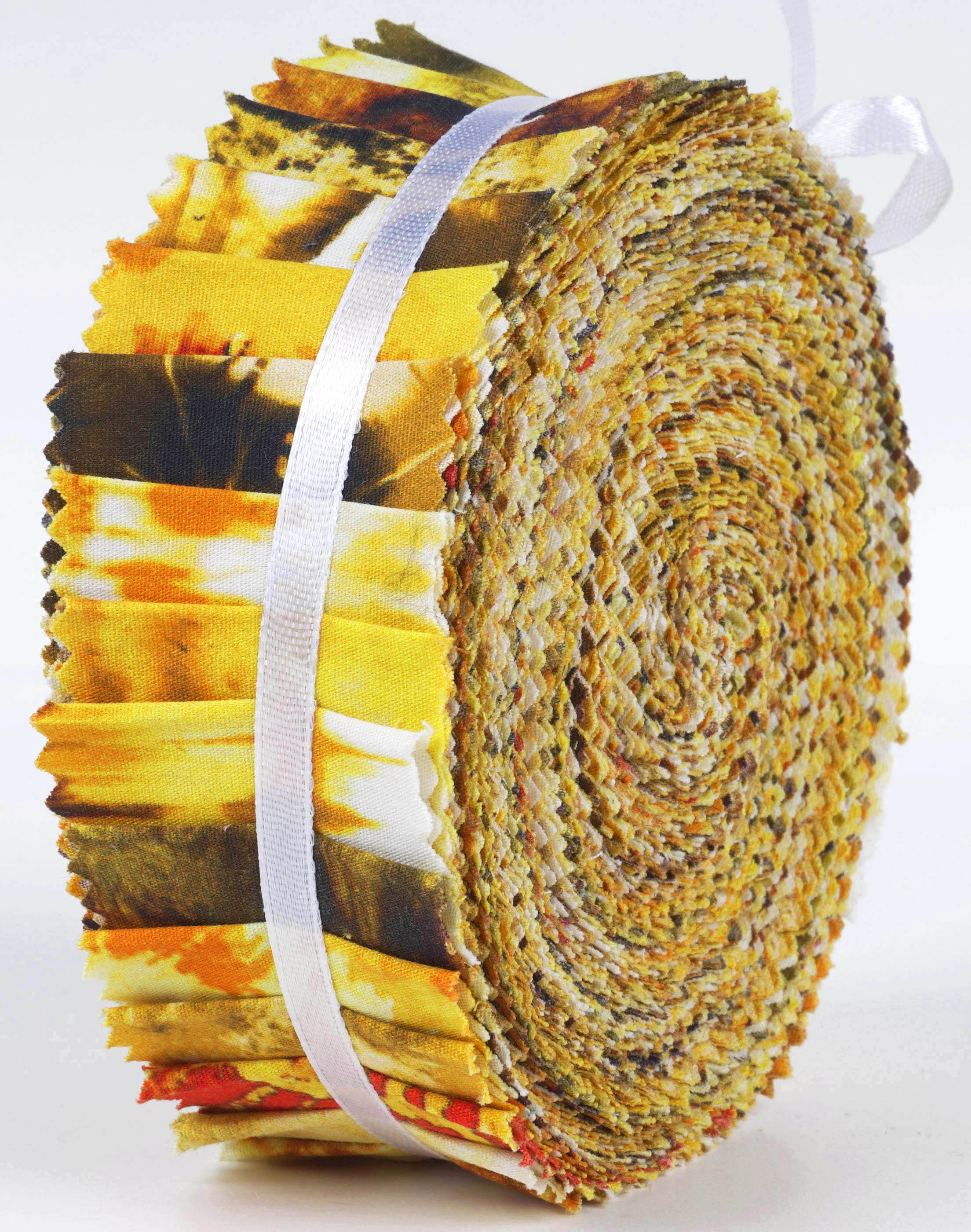 

Soimoi, 40 шт. бавовняної тканини з принтом Tie Dye для стьобання, 2,5x42 дюйма, желейний рулон - 1.5x42inches жовтий