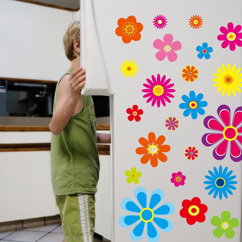 Fancy Land Daisy Stickers 180Pcs Flower Car Decals Vinyl Daisy Sticker Self Adhesive Car Labels For Truck Bumper Mirror Window Clings Decoration 12