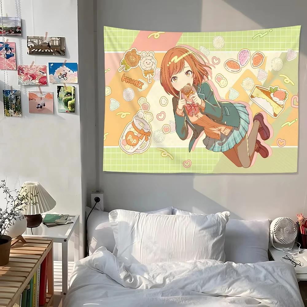 VIKAMA Niedliches Cartoon Wandbehang Schlafzimmer Ästhetische Wanddekoration Anime Wohnheim Hintergrund Banner Pastell Wandkunst