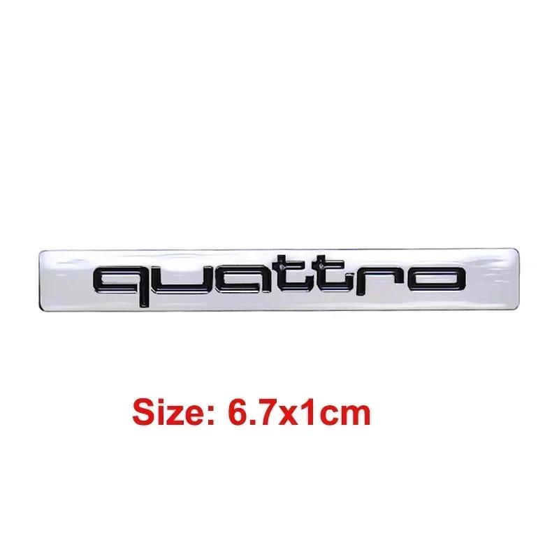 For 4EIY Quattro Logo A3 A8 RS7 S7 A4 S6 A6 Q3 S3 S5 RS6 ABS Car Side Body Badge Rear Trunk Emblem Sticker Decals Accessories