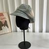 Denim octagonal newsboy hat children's new big head circumference shows the face small sunshade painter duck tongue cloud beret
