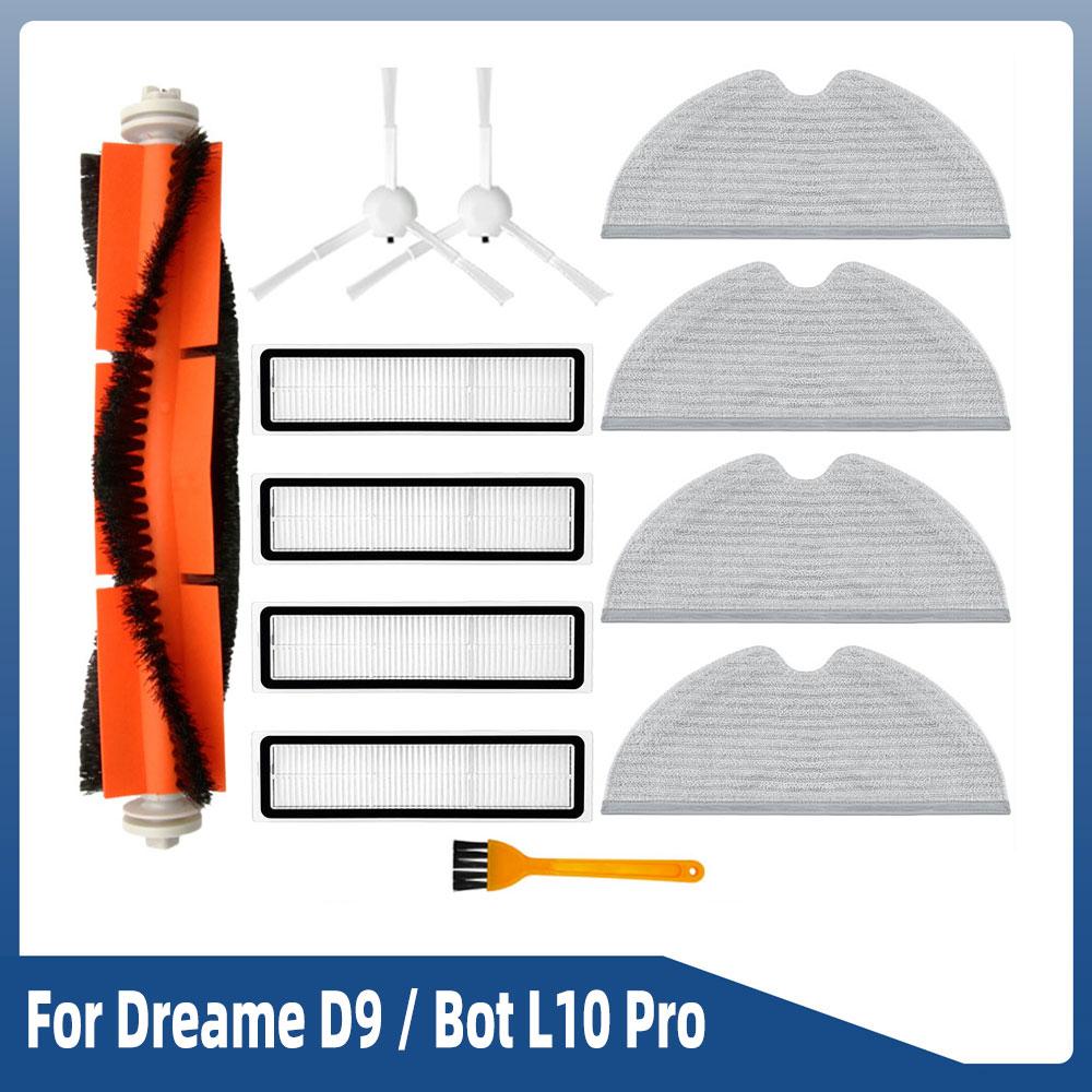 For Dreame D9/ D9 Pro/ D9 Max/ L10 Pro/ Trouver LDS Vacuum-Mop Finder Robot Vacuum Spare Parts Main Side Brush Hepa Filter Mop