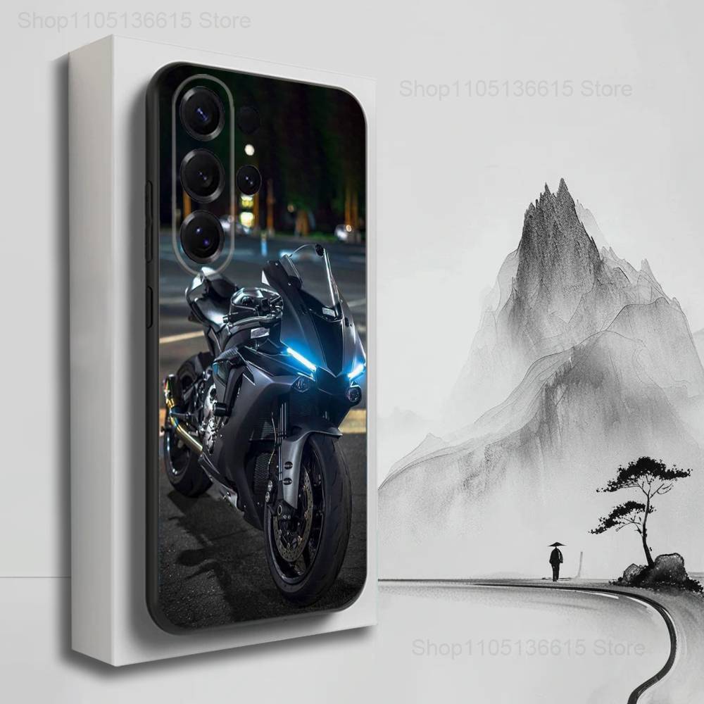Sports Y-Yamahas Motorcycle Phone Case For Samsung S25,S24,S23,S22,S21,S20,S10,S9,Ultra,Plus,Lite,FE,Soft Silicone Black Cover SamsungS24plus