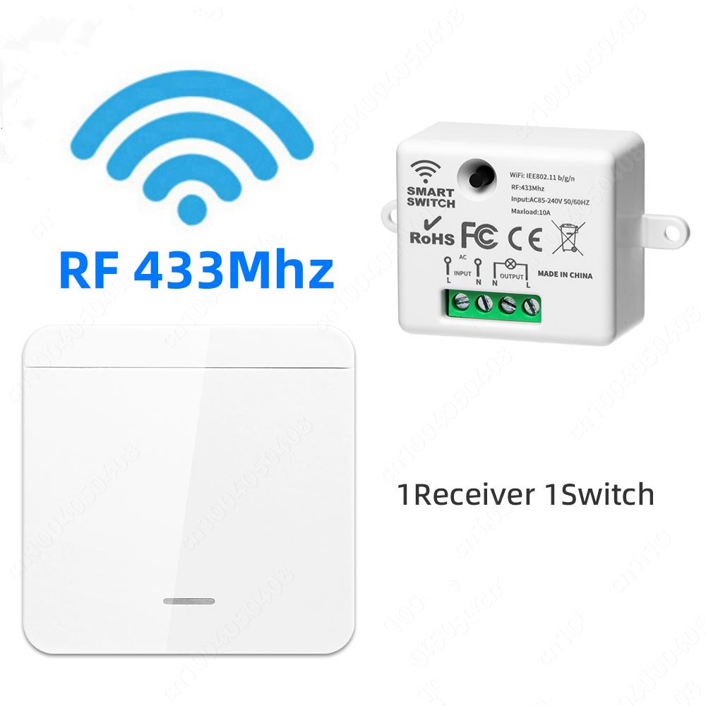 Tuya Smart Home WIFI Relay Module Switch Mini Light RF433MHz Wall Panel Switch Wireless Voice Control Timer Google Home Alexa