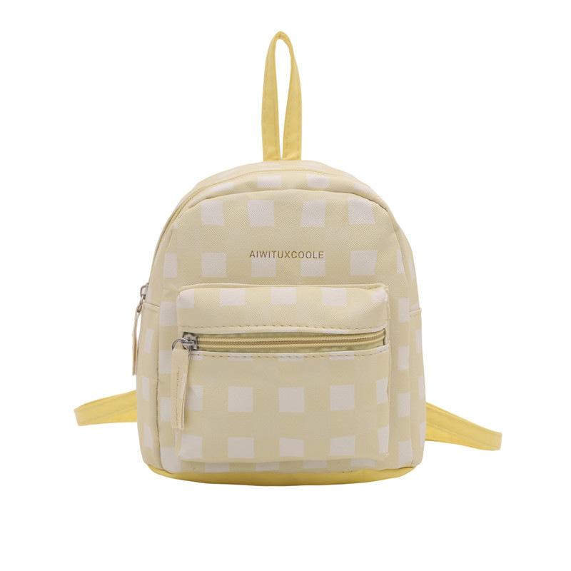 Schoolbag1011 New Casual Schoolbag To Work Commuter Backpack Large Capacity Plaid Letter Backpack Women's High Sense Niche