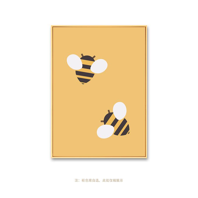 Yellow Cartoon Bee Honey Canvas Painting Wall Art Modern Cute Posters and Prints for Kidsroom Kindergarten Living Room Decor