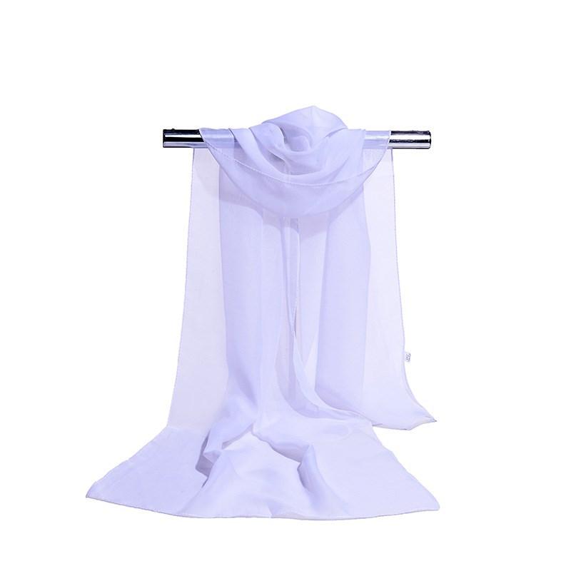 160*50Cm Solid Color  Simulation Silk Chiffon Striped Scarf Wild Fashion Shawl Sunscreen Print Floral Scarf Scarves