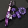 Gym Keychain Set Dumbbell Water Bottle Kettlebell Charm Keyring With Braided Rope For Workout Enthusiasts Bag Accessory