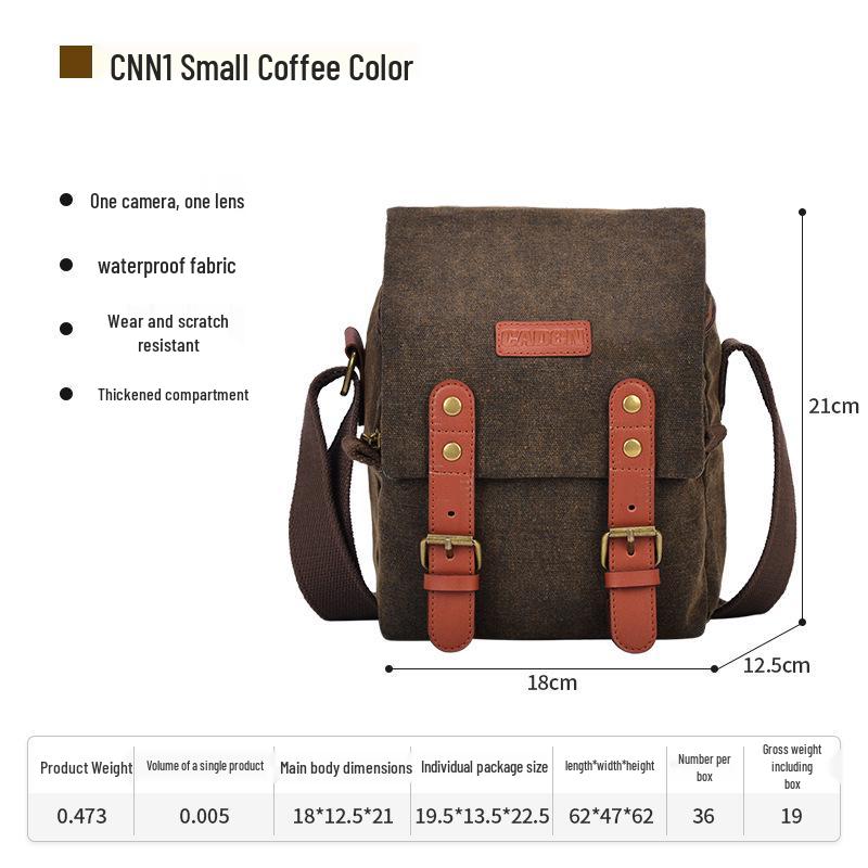 Cwatcun Japanese Style Canvas Crossbody DSLR Camera Bag